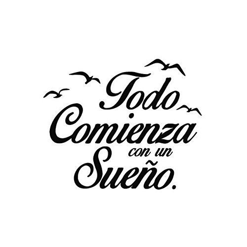 Social Healthy Clubs Pegatina Todo Comienza con un Sueño para Dormitorios, Pegatina Cita