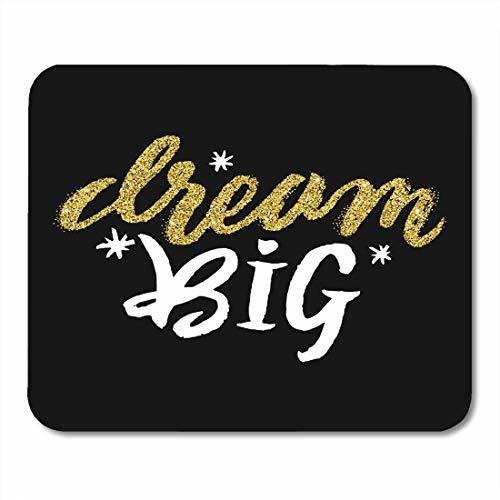 Place AOHOT Alfombrillas de ratón Drawn Dream Big Golden Letters Shiny Glam Slogan