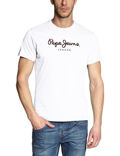 Moda Pepe Jeans Eggo PM500465 Camiseta, Blanco