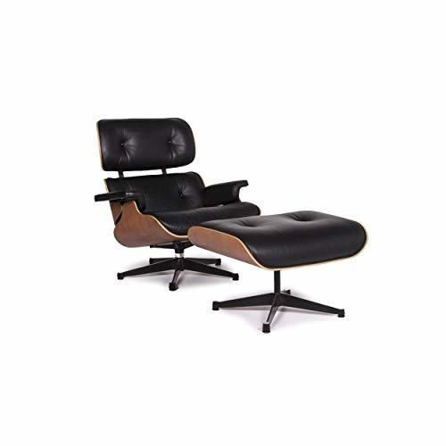 Vitra Eames Lounge Chair Incl.Stool Ottoman Leather Armchair Black Ray & Charles