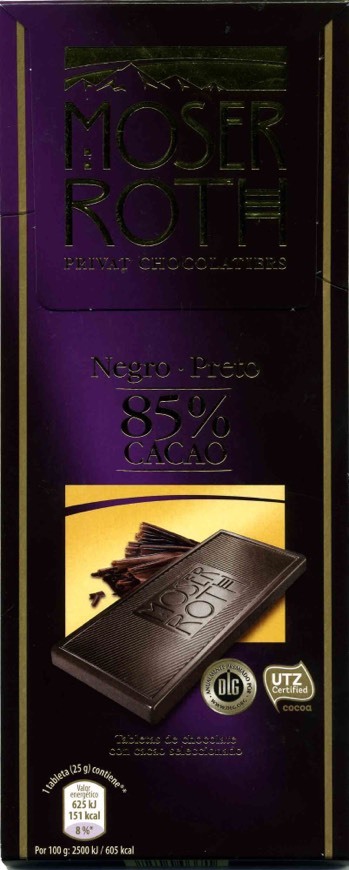 Product Chocolate negro 85% moser roth