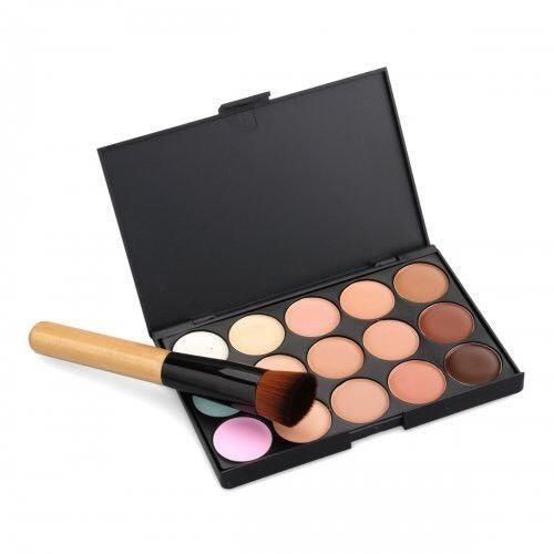 Boolavard 15 color corrector paleta Kit cepillo gratis maquillaje contorno crema para