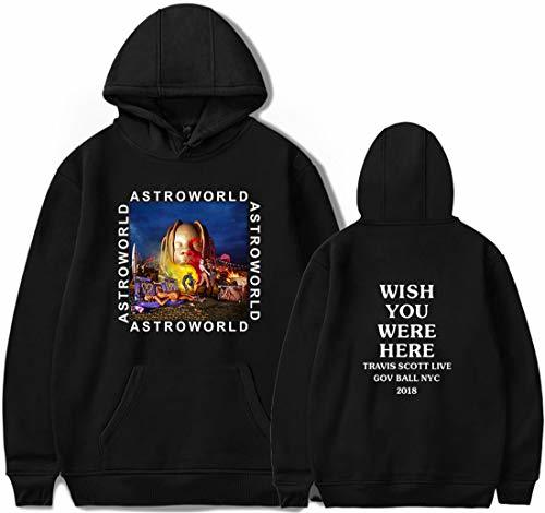 Fashion PANOZON Sudadera Mujer Impresión de Travis Scott Astroworld Hoodies con Capucha para