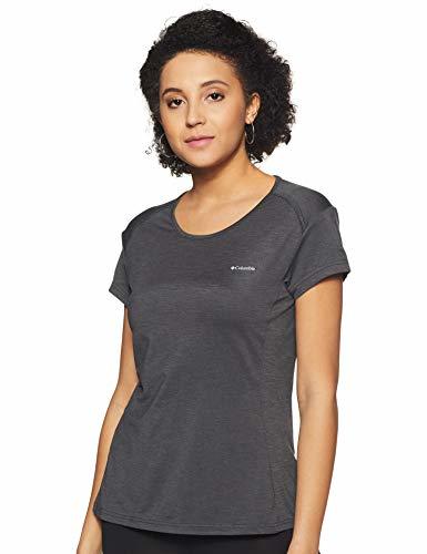 Place Columbia Mujer Camiseta, Firwood Camp Tee, Poliéster, Negro