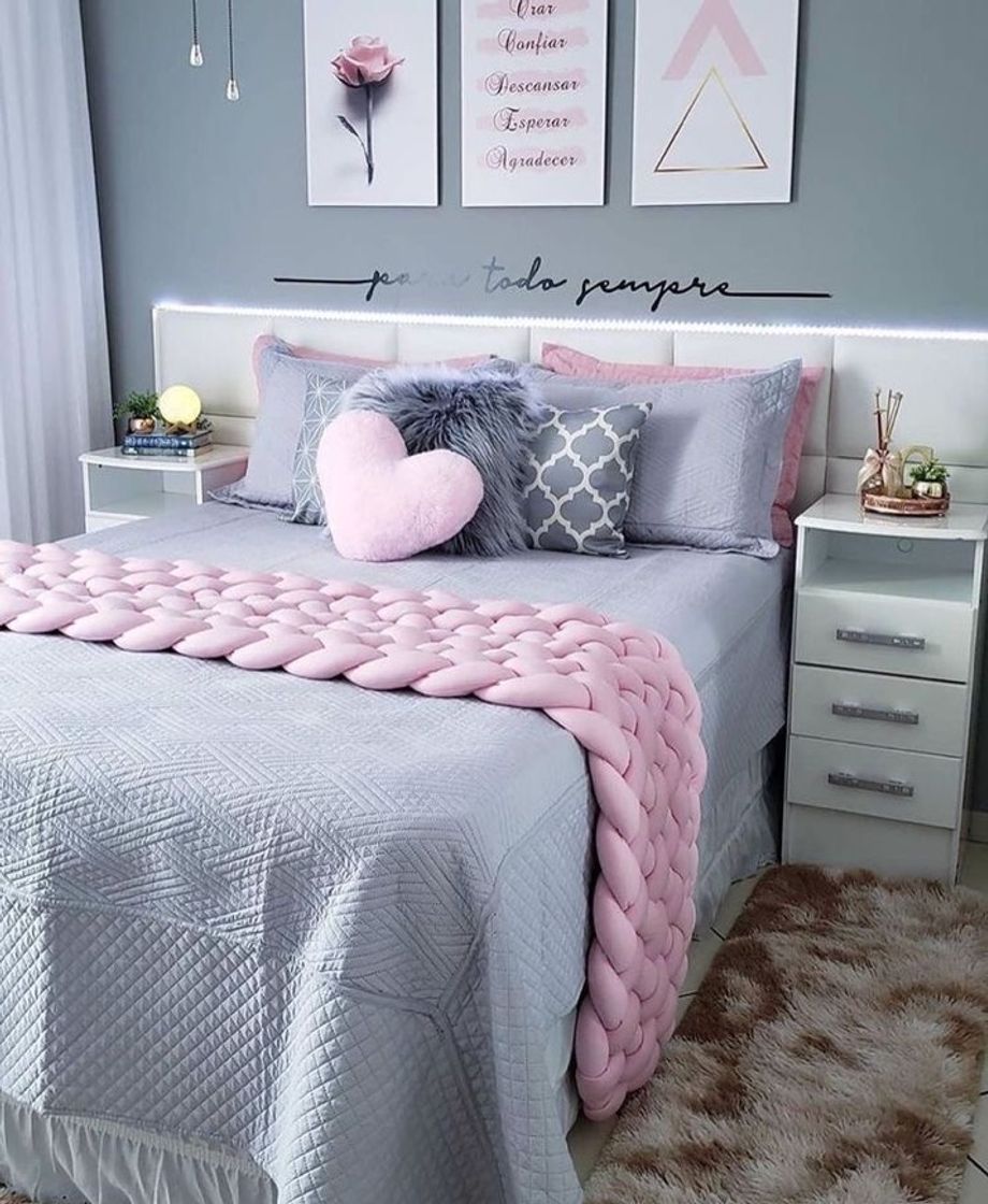 Social Quarto rosa com cinza🤍💕