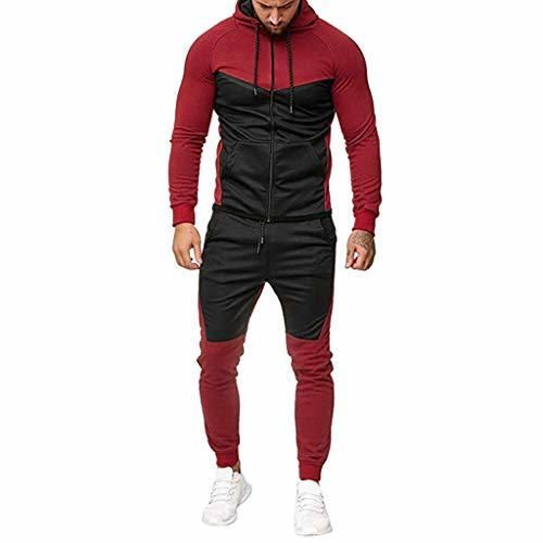 Mxjeeio Conjunto de Chándal de fútbol Deportivo con Capucha para Hombre Invierno