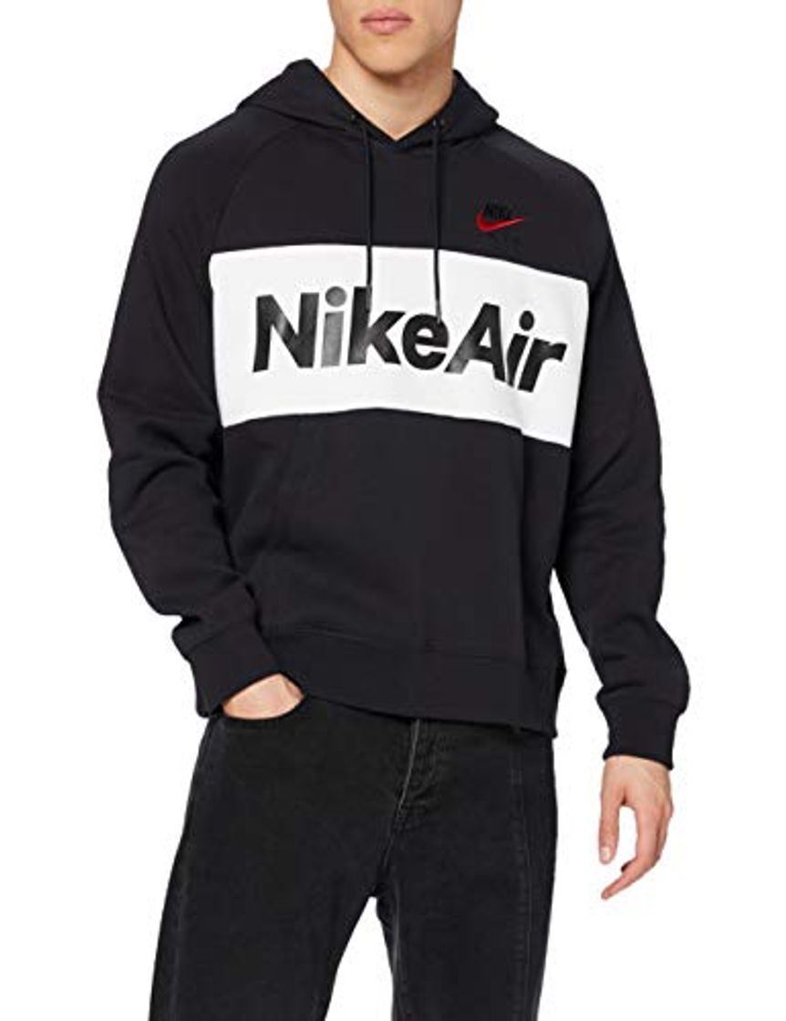 Productos NIKE M NSW Air Hoodie Po FLC Sudadera, Hombre, Black/White/Black/