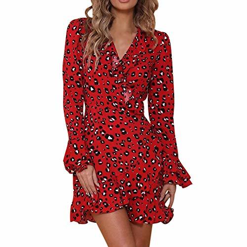 Fashion Vestido de Fiesta Corto Mini para Mujer Manga Larga Otoño Invierno