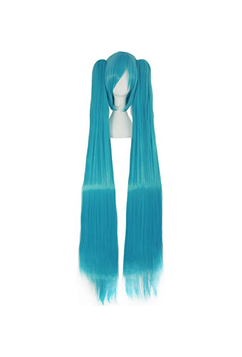 Social Mapofbeauty 47 Pulgadas/120cm 2 Colas de Caballo Largo Recto Peluca Cosplay Costume