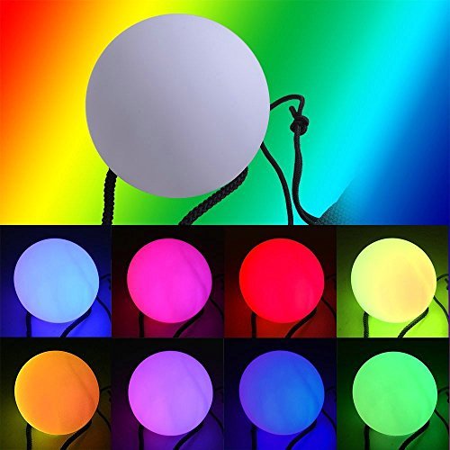 Lugar LED Poi,NHsunray Glow Thrown Bolas Multicolor Pelota para Profesional Danza del Vientre