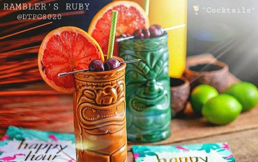 Rambler's Ruby - Tiki Gin and Mezcal Cocktail 🍹