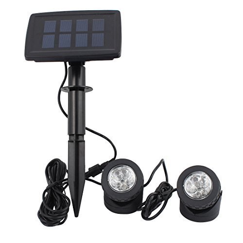 Lugar DealMux Black Power Solar 12 LEDs Paisagem Spotlight Luz Projeção w Lâmpadas