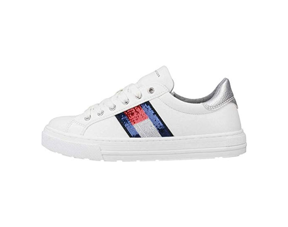 Fashion Tommy Hilfiger Zapatillas Scarpa STRINGA Bianco para Niñas Blanco 33 EU