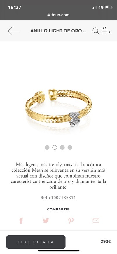 Producto Anillo light Tous 