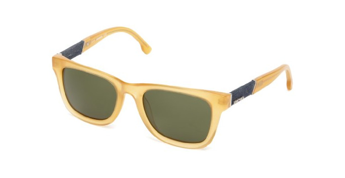 Producto Diesel Denim Hinge Wayfarer Sunglasses Translucent Yellow 52 Green