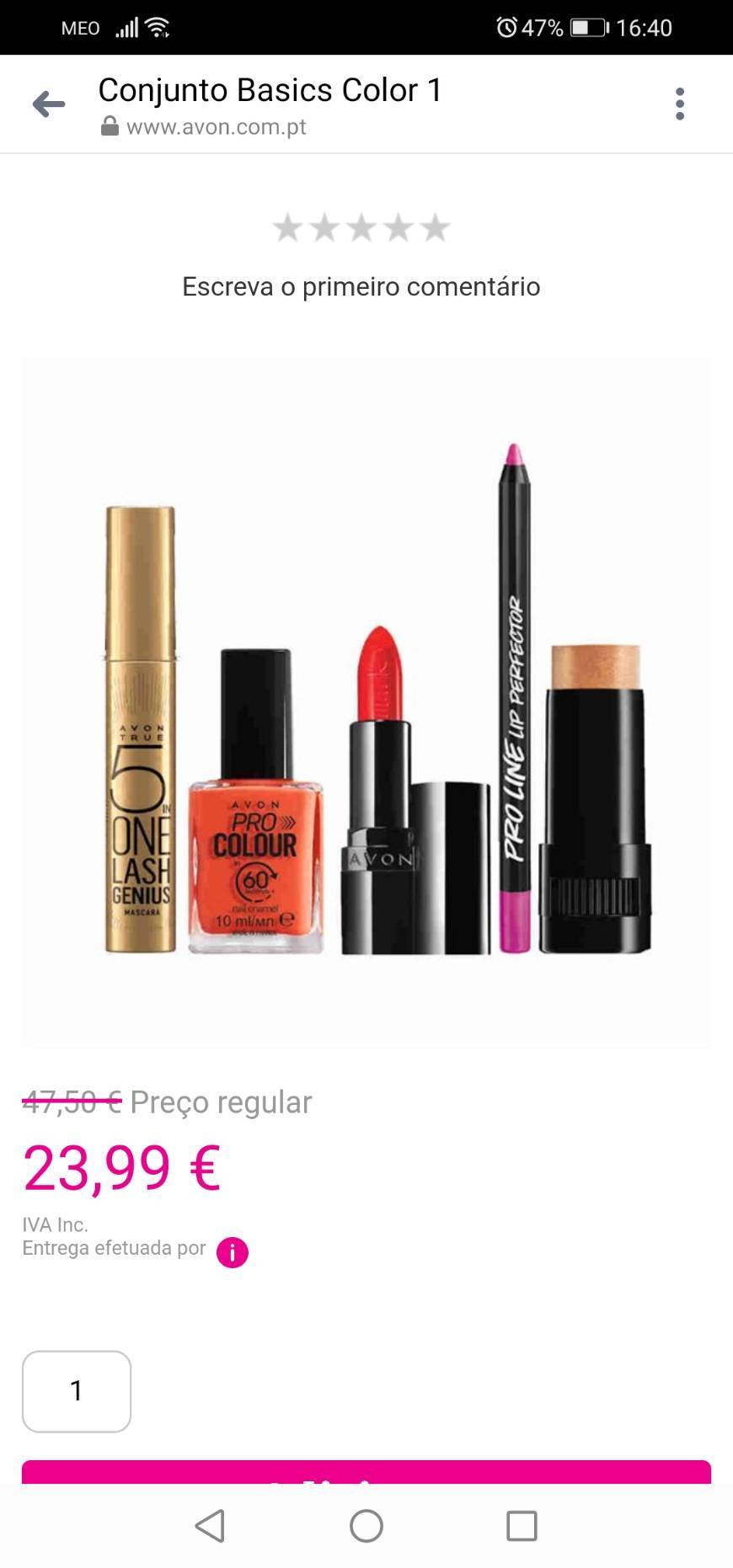 Product Conjunto basics color 1 avon