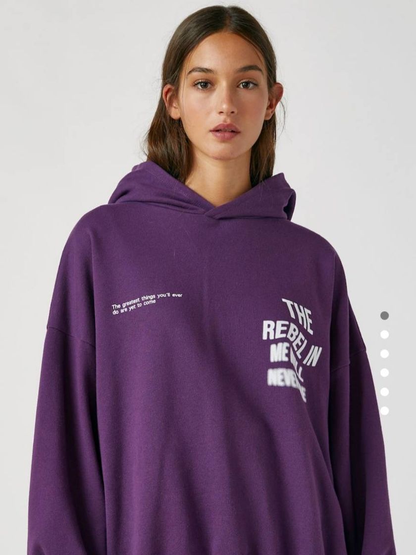 Fashion Sudadera oversize lila texto