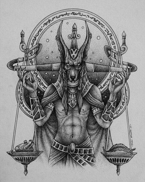 Fashion Anubis tattoo 