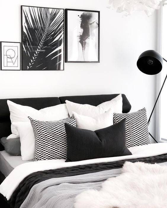 Product White and black bedroom