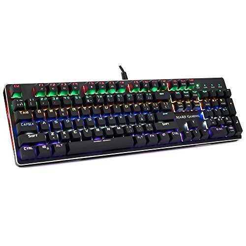 Electrónica Mars Gaming MK4R, teclado mecánico, LED 6 colores, switch OUTEMU marrón, ES