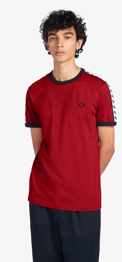 T-Shirt Ringer Com Faixa Fred Perry