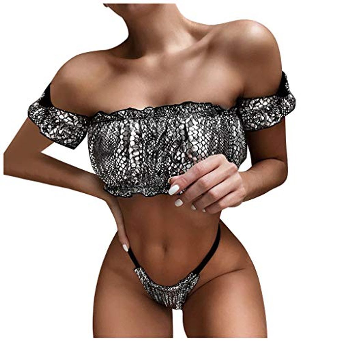 Social Sexy Mujer Fruncido Bikini Hacer Subir Acolchado Trajes de baño Traje de