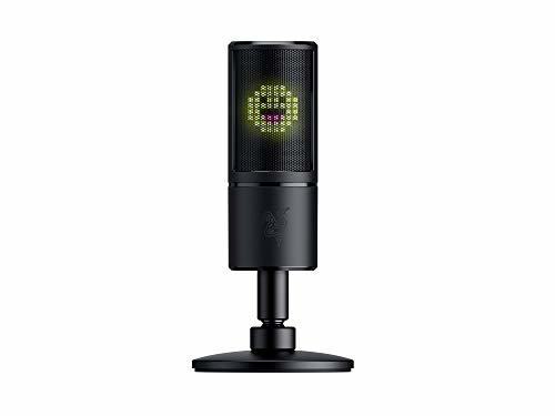 Social Razer Seiren Emote - Micrófono de Condensador USB para Streaming con Amortiguador