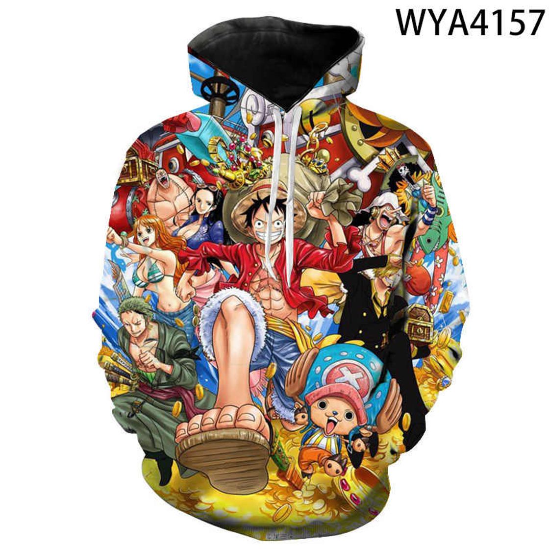 Moda Zaguanxsa Sudadera Japonesa Anime 3D Impresión One Piece Hoodie Luffy Sea Man