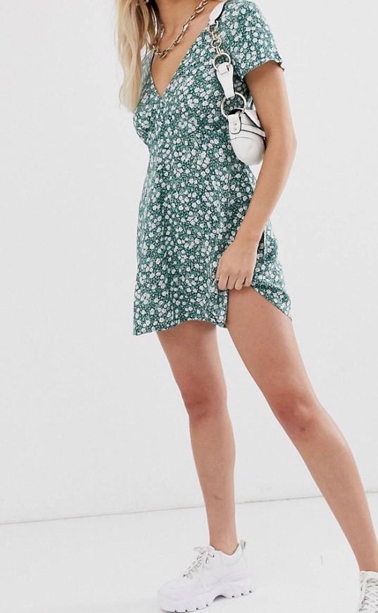 Productos Green Floral Dress