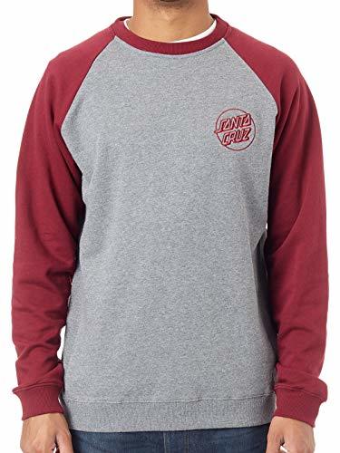 Moda Santa Cruz Sudadera Raglán Outline Crew Port-Dark Heather