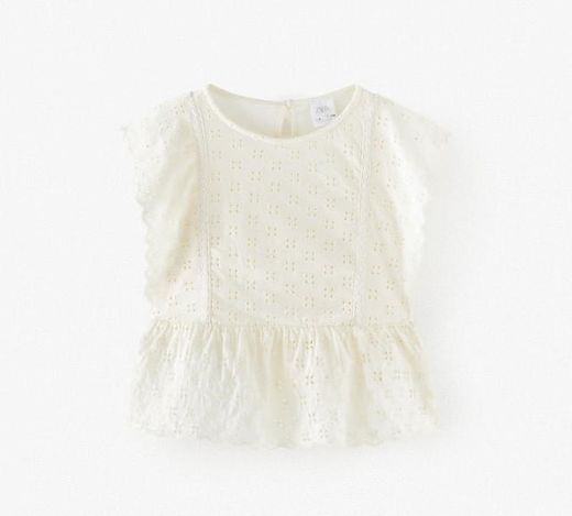 T-shirt renda folho Zara Kids