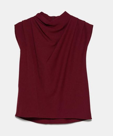 Blusa com Pregas Zara