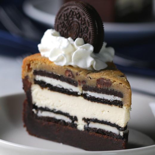 Fashion 5-Layer Cookie 'Box' Brownie Cheesecake Recipe by Tasty