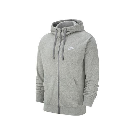 Nike Club Hoodie Ft Sudadera con Capucha y Cremallera Completa, Hombre, Negro