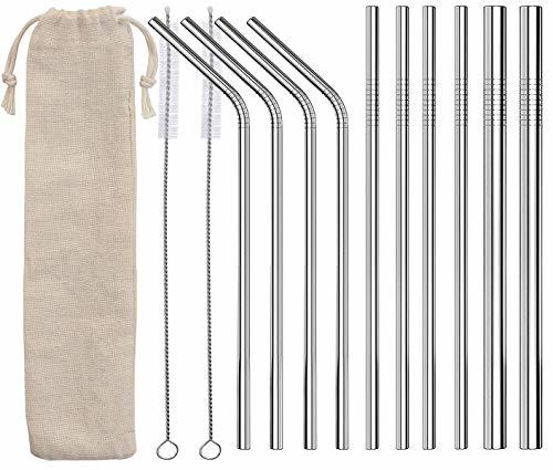 Social grilljoy 13pcs pajitas reutilizables de metal para beber
