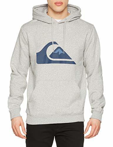 Social Quiksilver Big Logo Sudadera con Capucha, Hombre, Gris