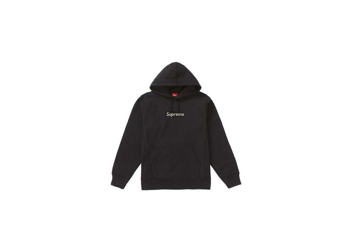 Social Supreme Swarovski Box Logo Hooded Sweatshirt Black