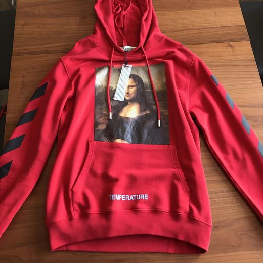Off White Mona Lisa Temperature Hoodie Red