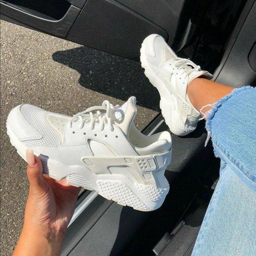 Nike Air Huarache Run, Zapatillas para Mujer, Blanco