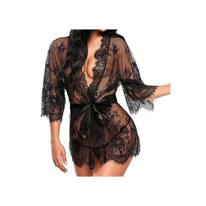Social UMIPUBO Mujer Ropa de Dormir Conjunto Sexy Lingerie Transparente Lace Lenceria Erotica