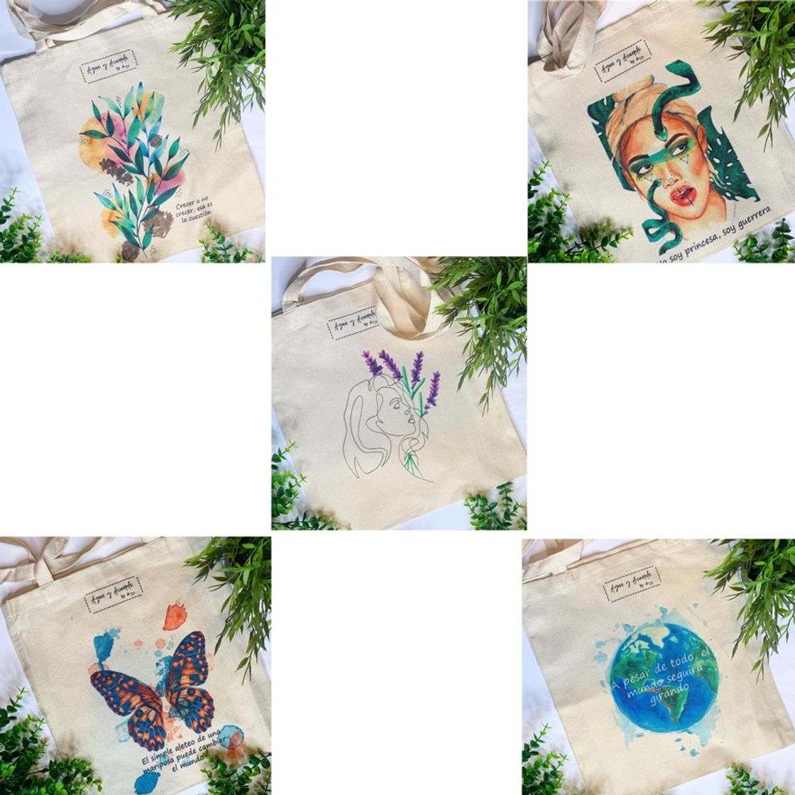 Moda Tote Bags print de acuarelas 