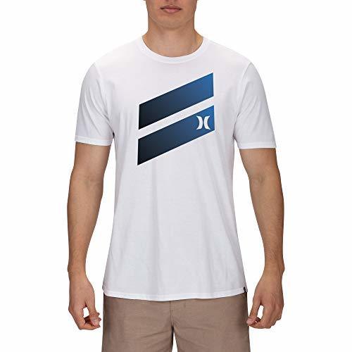Hurley Premium Icon Slash Gradient tee Camiseta de Manga Corta, Hombre, Blanco