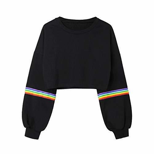 Sudaderas Cortas Adolescentes Chicas Sudadera Mujer Tumblr Pull-Over Tops Blusa de Manga