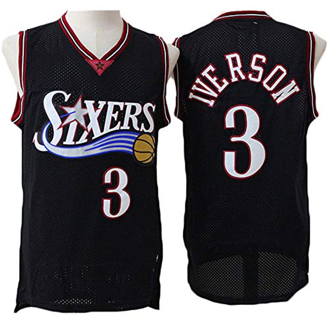 Productos LITBIT Baloncesto Masculino Jersey Philadelphia Sixers Allen Iverson # 3 Transpirable de