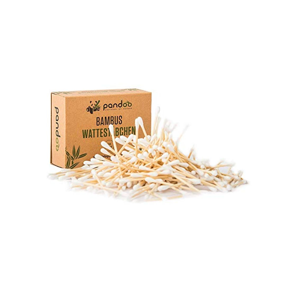 Social pandoo Hisopos de Algodón y Bambú Biodegradables de Cultivo Orgánico