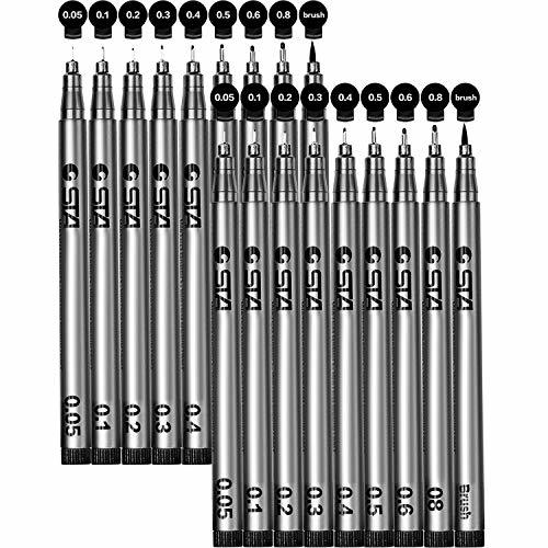 Social Fineliner de Pigmento Negro Micro Bolígrafos de Tinta Juego de Pluma Negra