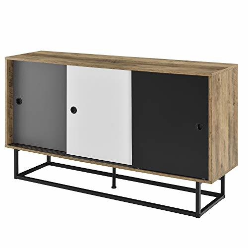 Social [en.casa]® Cómoda con Puerta corredera 140 x 35 x 80 cm Diseño