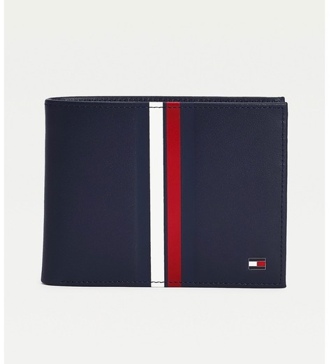 Metro Signature Leather Flap Wallet | BLUE | Tommy Hilfiger