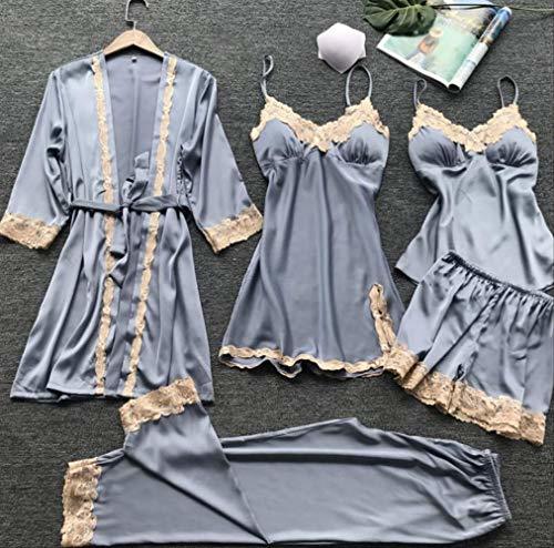 Product MDHDSY Pijama Mujer Five Piece Set Roupa De Dormir Feminina Elegant and