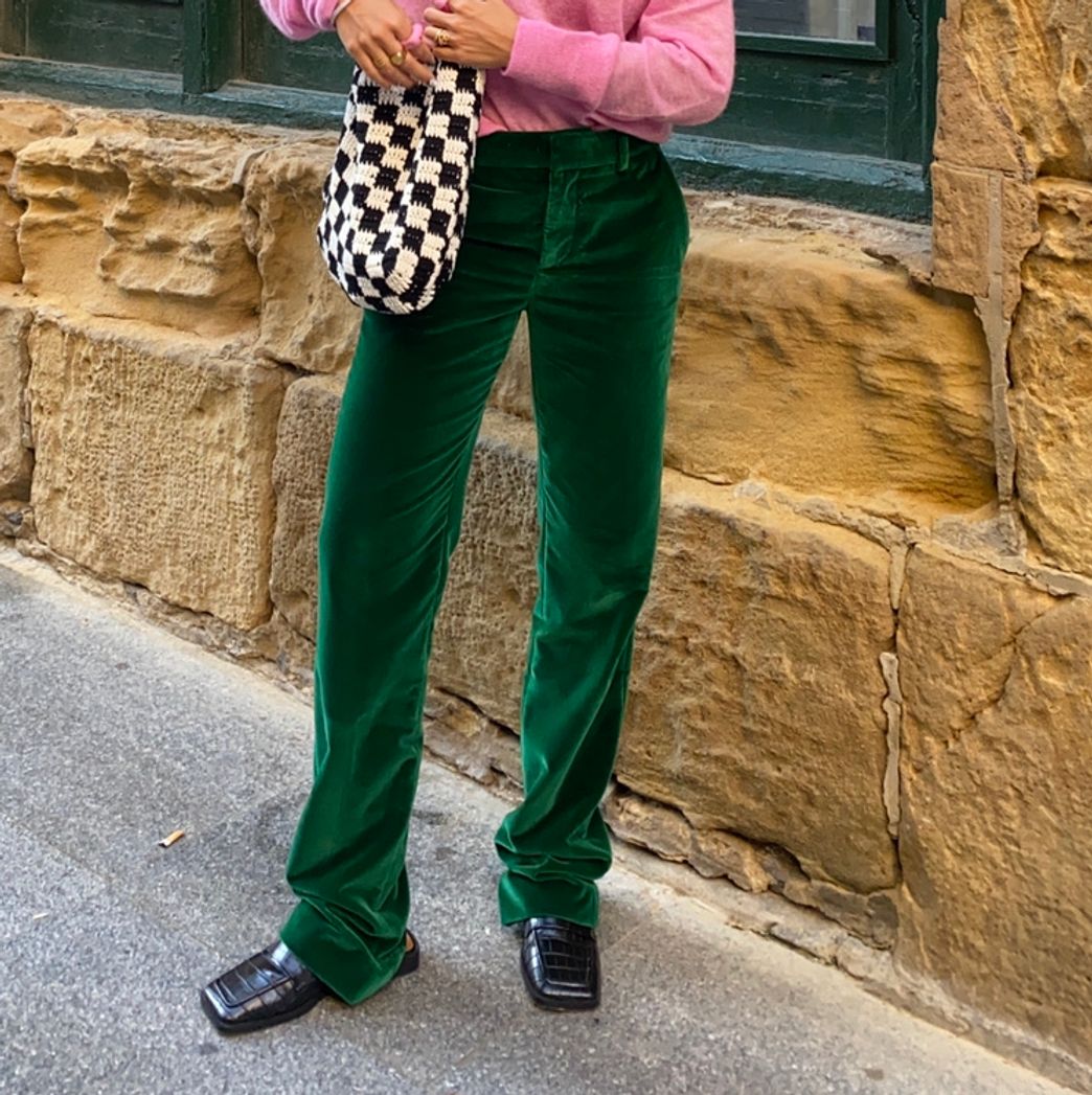 Moda PANTALON TERCIOPELO VERDE